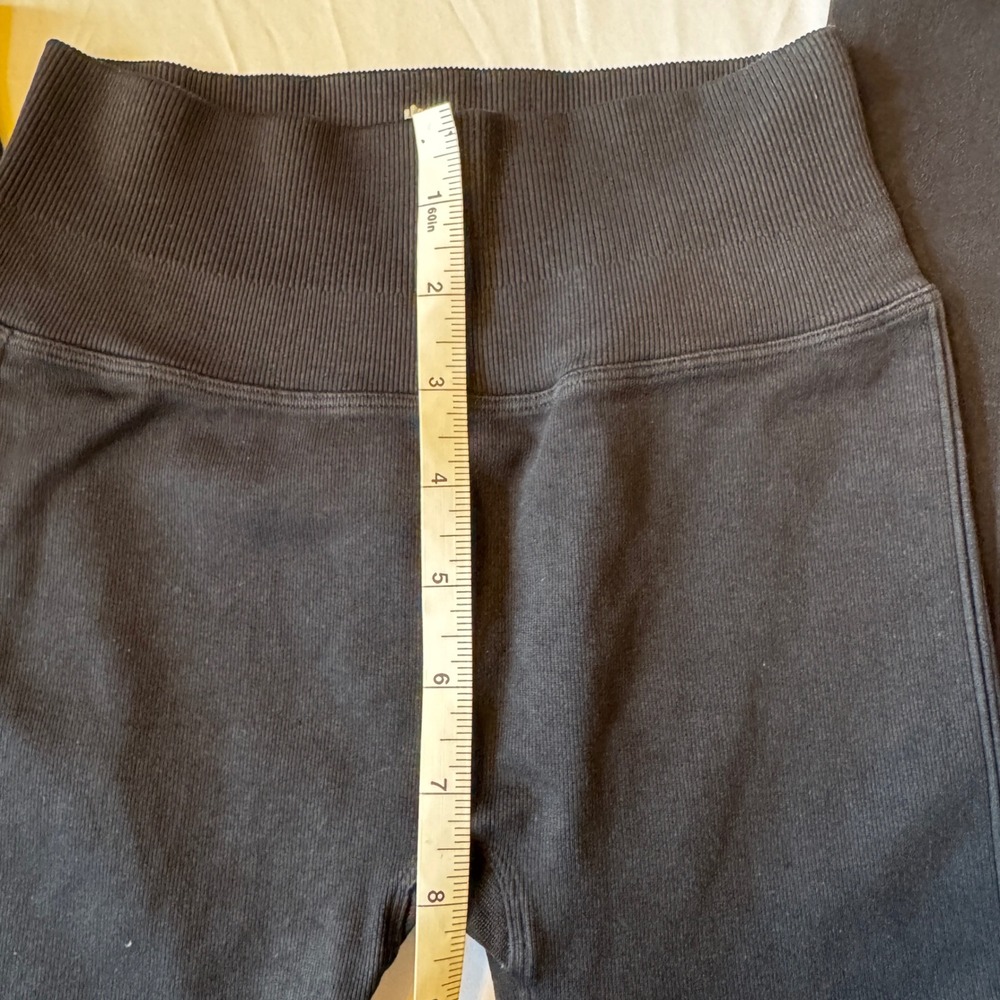 Spiritual Gangster Seamless Ribbed High Waist Leggings Black‎ Body Sculpting M/L - Picture 6 of 6